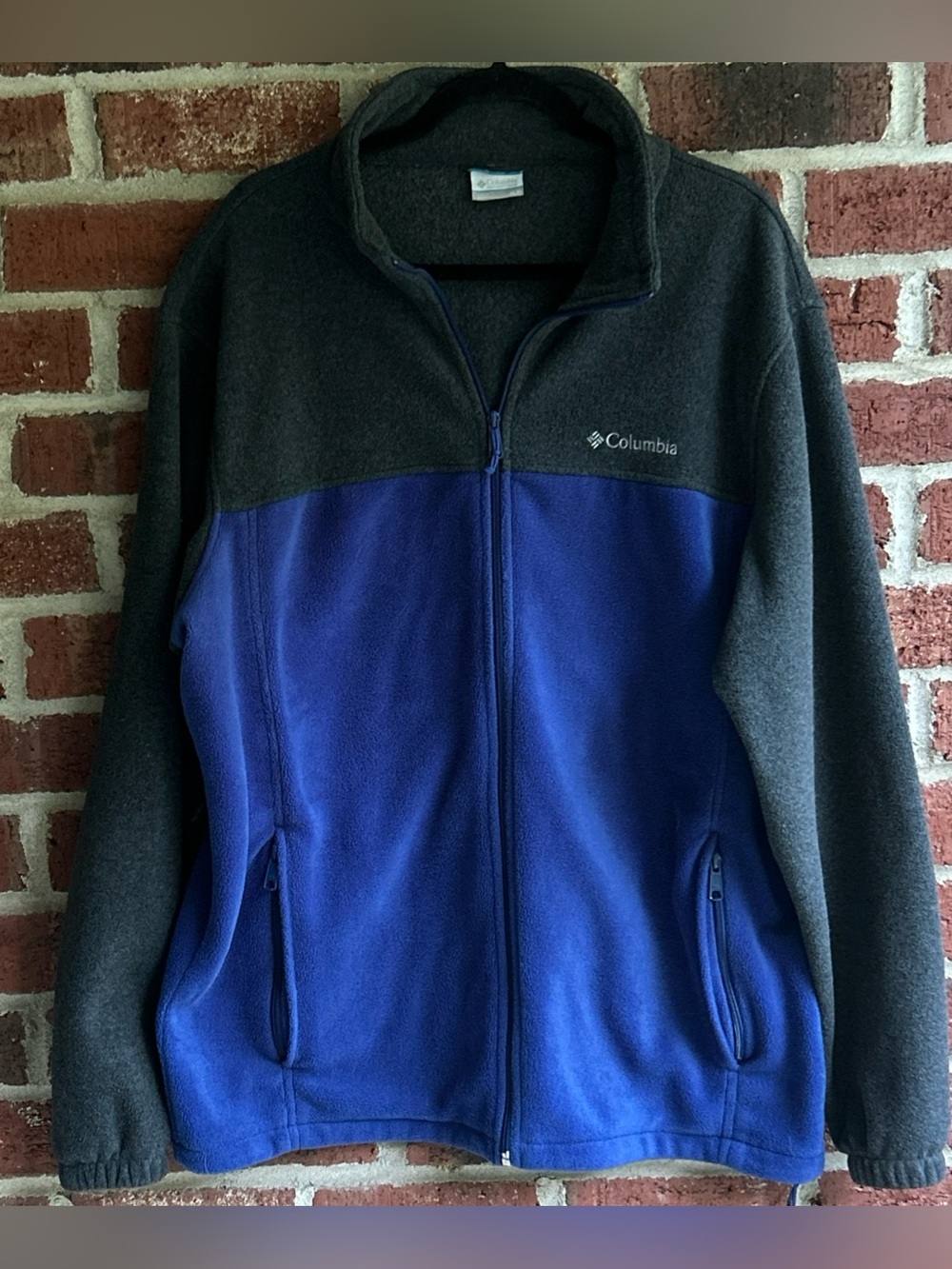 Columbia Steens Mountain 2.0 Fleece Full Zip Jacket Grey And Blue Men's XLT.Nice